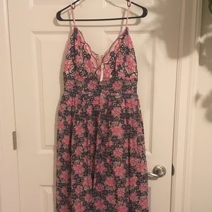 ASOS Prom-Style MIDI Dress in Pink and Grey